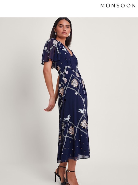 Monsoon Neela Embroidered Tea Dress (B61823) | 668 LEI