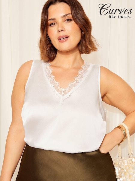 Curves Like These White Lace Vneck Camisole (B61833) | € 11