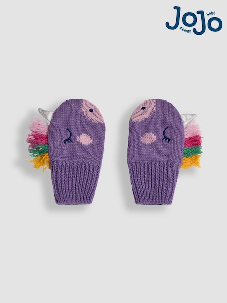 JoJo Maman Bébé Lilac Unicorn Novelty Mittens (B61880) | kr221