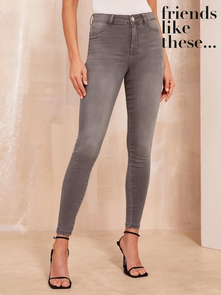 Friends Like These Grey High Waisted Jeggings (B62080) | €17