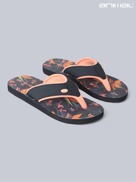 Animal Orange Dark Womens Swish Flip Flops (B62143) | AED64