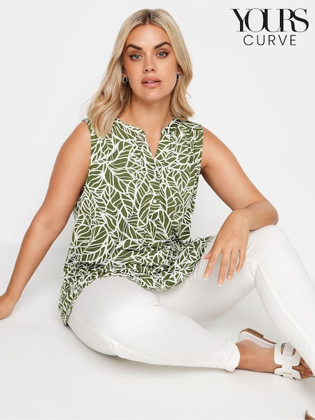 Yours Curve Green Sleeveless Blouse (B62161) | AED84
