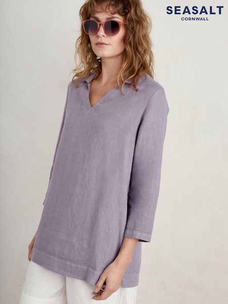 Seasalt Cornwall Shallow Layers 100% Linen Tunic (B62203) | 287 LEI