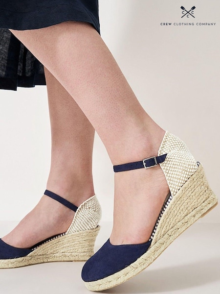 modra - Crew Clothing Leather Jute Wedge Heel Espadrilles (B62212) | € 78