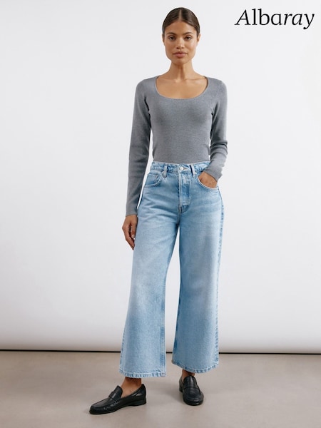 Albaray Blue Wide Leg Crop Jeans (B62217) | €105