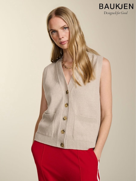 Baukjen Cream Anita Recycled Wool Vest (B62437) | €66