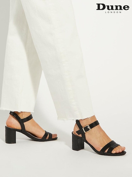 Черный - Dune London Merisa 2 Part Block Heel Sandals (B62535) | €118