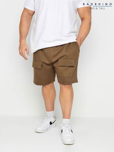 BadRhino Big & Tall Brown 100% Cotton Jersey Cargo Shorts (B62562) | €34