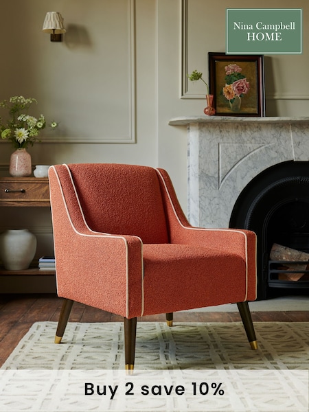 Nina Campbell Walpole Terracotta Rosebury Accent Chair (B62594) | €442