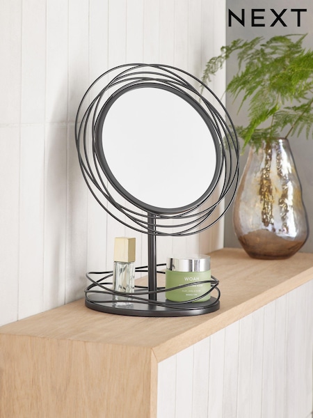 Contemporary Wire Round Dressing Table Vanity Mirror (B62625) | €26