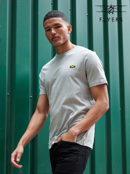 Gris - Flyers Mens Classic Fit 100% Cotton T-Shirt (B62699) | 21 €