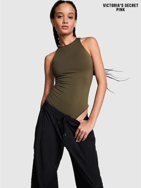 Victoria's Secret PINK Olive Green Soft Stretch Tank Bodysuit (B62712) | €13.50