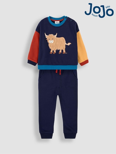 JoJo Maman Bébé Colour Block Appliqué Sweatshirt & Jogger Set (B62780) | 48 €