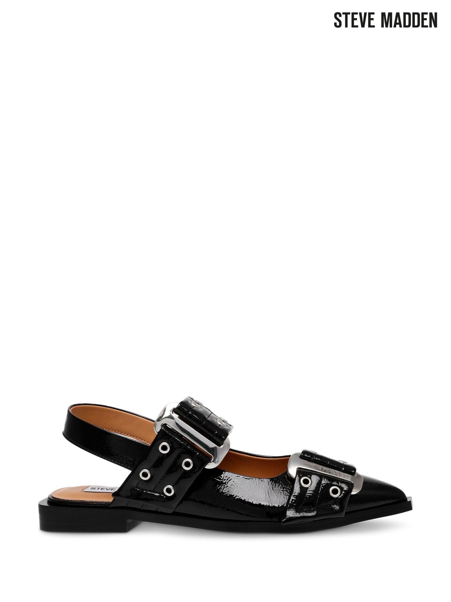 Steve madden black flat shoes outlet