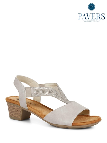 لون طبيعي - Pavers Natural Heeled Slingback Sandals (B62853) | ‏204 د.إ.‏
