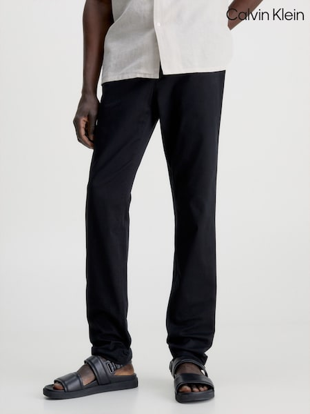 Calvin Klein Black Modern Twill Slim Chino Trousers (B62964) | €145