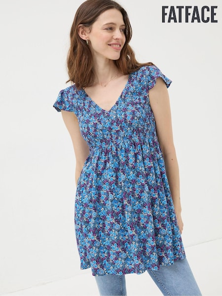 FatFace Purple Ink Floral Tunic (B63044) | AED63
