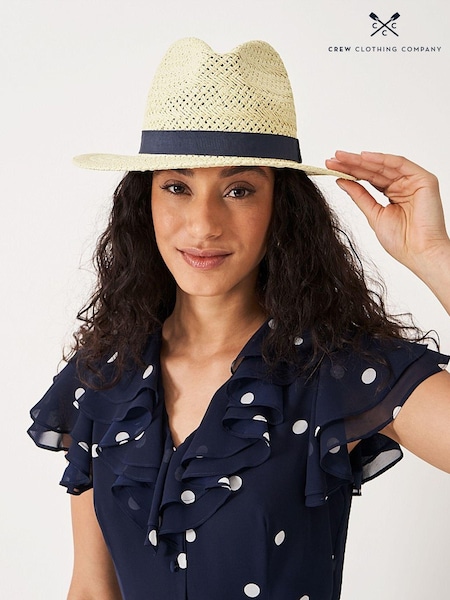 Crew Clothing Natural Woven Trilby Hat (B63065) | €23