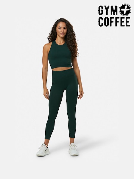 Gym + Coffee Green Womens Lotus Chevron Bra (B63286) | ₪176
