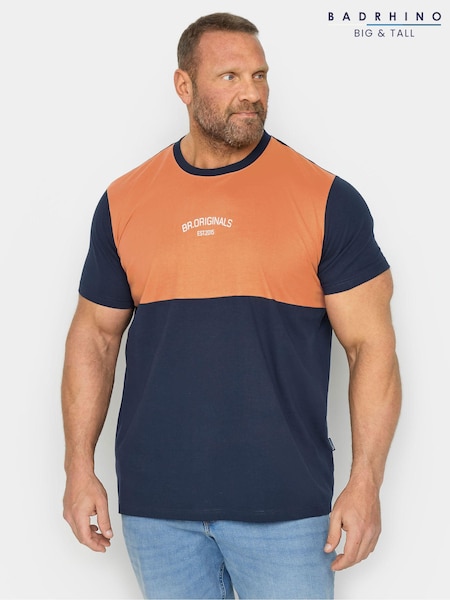 BadRhino Big & Tall Blue & Orange 100% Cotton Originals Short Sleeve T-Shirt (B63374) | €24