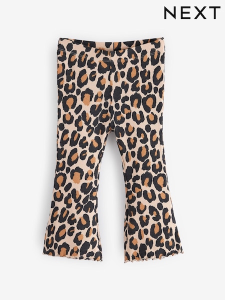 Animal Leopard Print Rib Flare Leggings (3mths-7yrs) (B63430) | €7 - €10