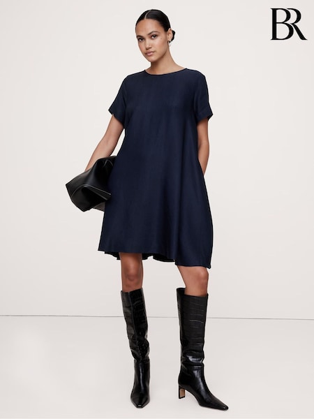 Banana Republic Blue Aurelia Linen-Blend Mini Dress (B63743) | €96