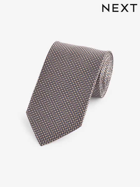 Neutral Brown/Blue Silk Design Tie (B63758) | € 16