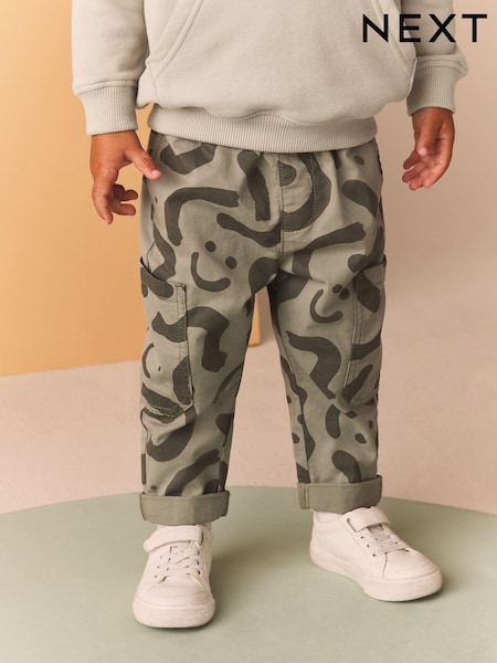 Green Print Side Pocket 100% Cotton Pull On Trousers (3mths-7yrs) (B63760) | $14 - $18