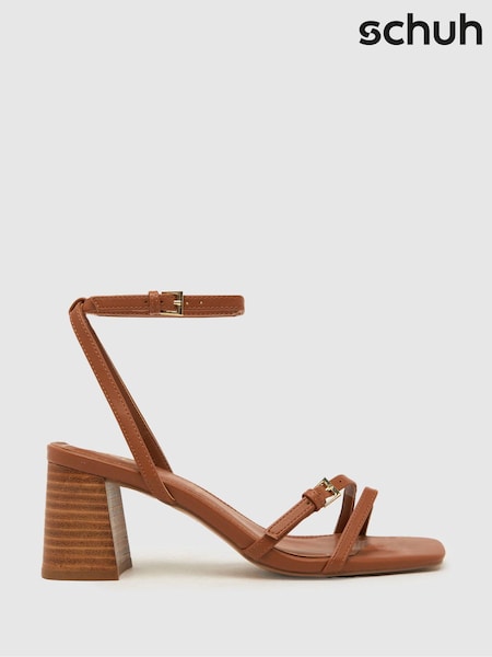 Коричневый - Schuh Saturn Strappy Block Heels (B63782) | €25