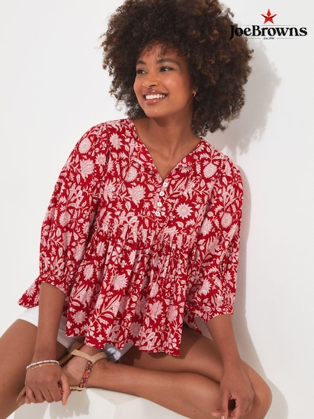 Joe Browns Red Oversized Floaty Floral Blouse (B63840) | €31
