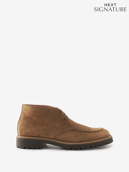 Tan Brown Signature Suede Apron Boots (B63845) | €107