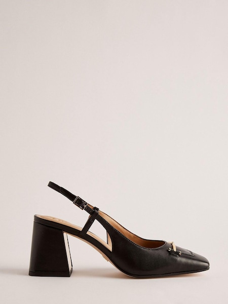 Ted Baker Black Mid Block Meya Heels With Signature Keeper (B63858) | €89