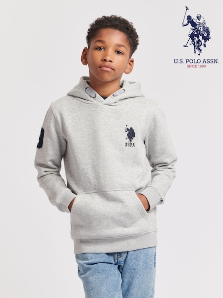 U.S. Polo Assn. Grey Boys Player 3 100% Cotton Hoodie (B63880) | €60 - €72