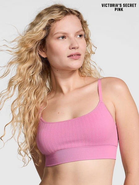Victoria's Secret PINK Moonstone Pink Seamless Cable Knit Sports Bra (B63942) | €12.50