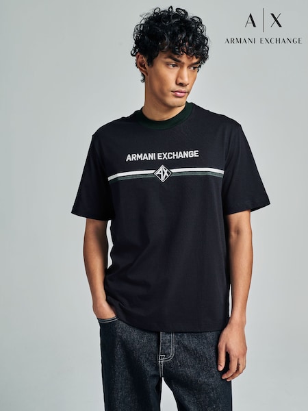 Armani Exchange Navy Logo 100% Cotton T-Shirt (B63976) | €79