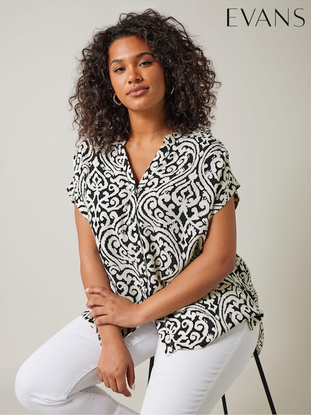 Evans Short Sleeve Black Blouse (B64085) | 22 €