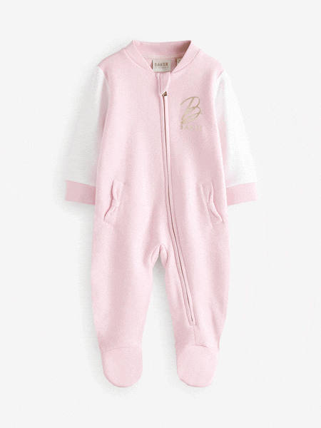 Baker by Ted Baker Pink Varsity 100% Cotton Pramsuit (B64087) | BGN 97 - BGN 106