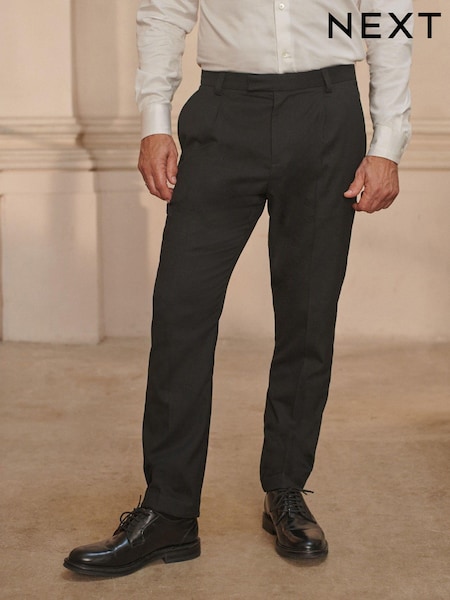 Black Textured Smart Trousers (B64091) | R$ 285