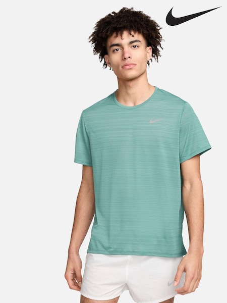 Nike Green Dri-FIT Miler Breathe Running T-Shirt (B64106) | €54