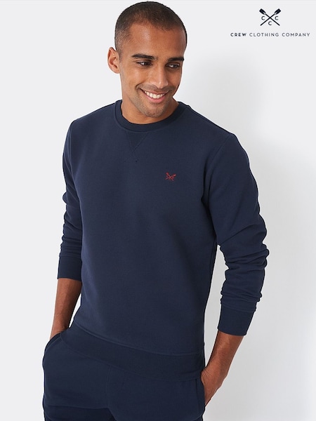 Crew Clothing Blue Crossed Oars Crew Neck Sweatshirt (B64278) | AED285