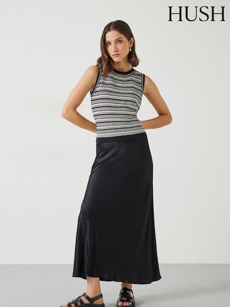 Hush Black Remi Satin Maxi Skirt (B64290) | € 58