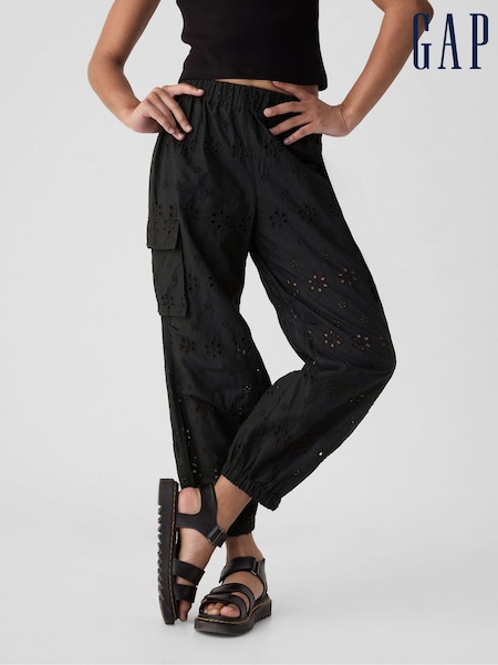 Gap Black Pull On Cargo Parachute Trousers (4-13yrs) (B64402) | €23