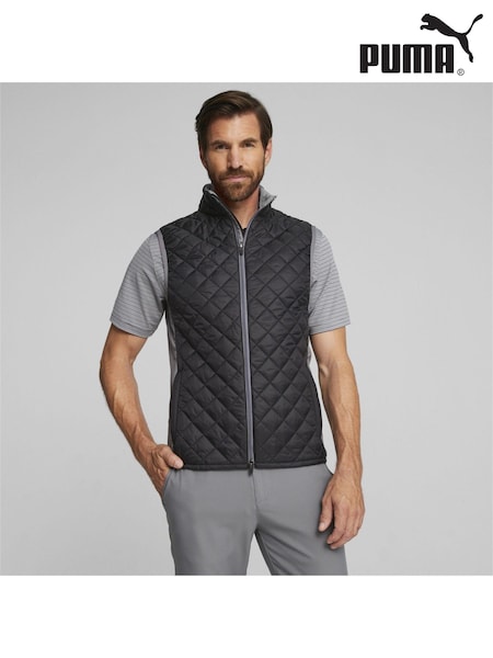 Puma Black Golf Frost Quilted Mens Vest (B64413) | 544 QAR