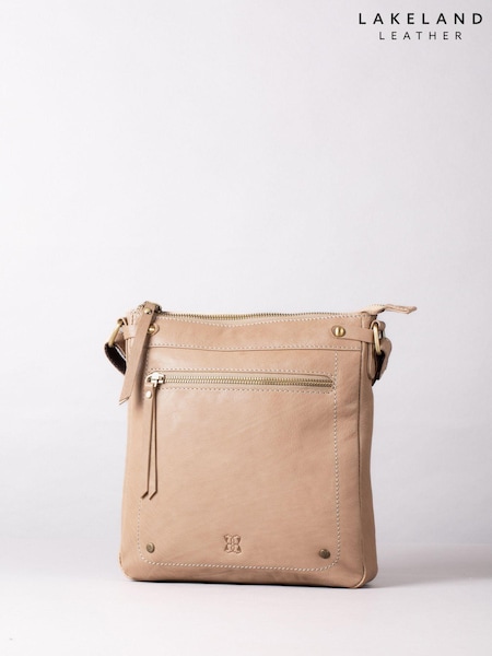 Lakeland Leather Cream Harstone Large Cross Body Bag (B64469) | $105
