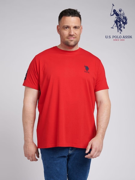 U.S. Polo Assn. Red Mens Big & Tall Player 3 100% Cotton T-Shirt (B64487) | €21.50