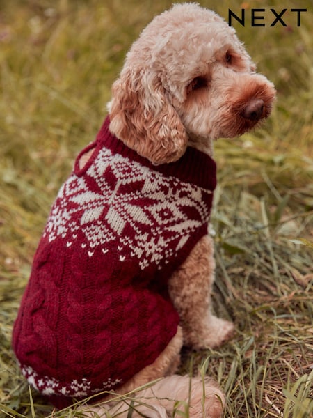 Red Fairisle Pattern Christmas Dog Jumper (B64497) | €14 - €20