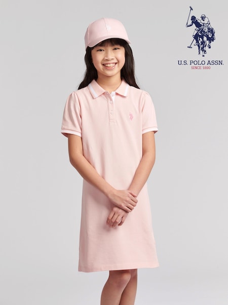 Розовый - U.S. Polo Assn. Girls Polo Dress (B64589) | €53 - €64