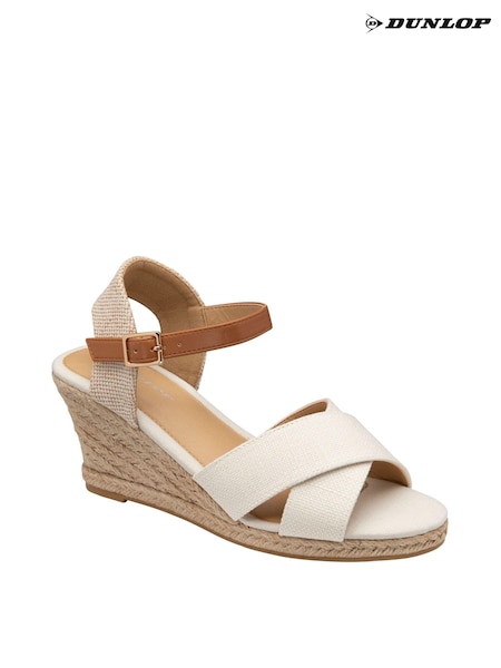Dunlop White Wedges Open Toe Sandals (B64772) | €27