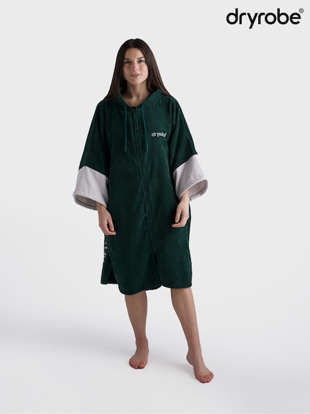 Green - Regular Dryrobe Full-zip Towel Robe