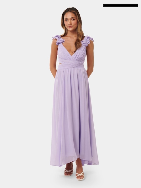 Forever New Purple Petite Selena Petite Ruffle Maxi Dress (B64838) | €75